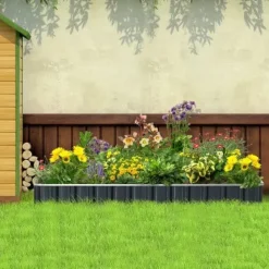 Trädgårdsbädd, Tjockt Färgat Stål, 258L x 90B x 30H cm, 253L x 85B x 30H cm Planteringsområde, Verktygsfri Installation, Höjd Design