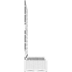 Trädgårdsbehållare med spaljé - 2 st | Färg: Vit | Storlek: 80x40x125.5 cm