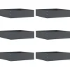 Trädgårdsbeklädnad i stål - vidaXL - Antracit - 50x50x13 cm - Set om 6 stycken - Hållbar - Lätt installation