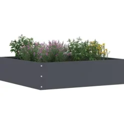 Trädgårdsbeklädnad i stål - vidaXL - Antracit - 50x50x13 cm - Set om 6 stycken - Hållbar - Lätt installation