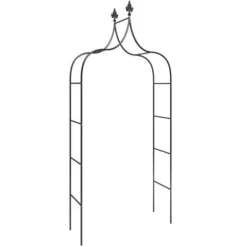 Trädgårdsbågar 2 st Svart 120x38x260 cm Stål