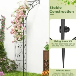 Trädgårdsbågar, 150x39x250 cm, Svart