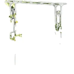 Trädgårdsbåge, Hållbar metallkonstruktion, Lätt att montera,VIT