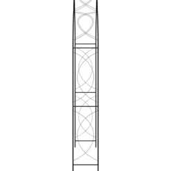 Trädgårdsbåge i järn för klätterväxter | Färg: Svart | Storlek: 150x34x240 cm
