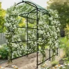 Trädgårdsbåge Spaljé - Metall Växtstöd - 160 cm Hög - Pulverlackerad - För Klätterväxter & Gurka - Utomhus Båge/Tunnel - Vit