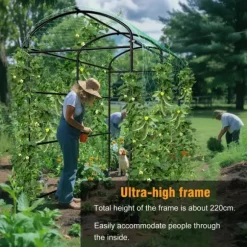 Trädgårdsbåge Spaljé - Metall Växtstöd - 160 cm Hög - Pulverlackerad - För Klätterväxter & Gurka - Utomhus Båge/Tunnel - Vit