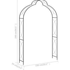 Trädgårdsbåge 150x34x240 cm järn - Trädgårdsbåge - Rosenbåge - Home & Living