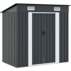 Trädgårdsbod antracit stål