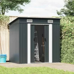 Trädgårdsbod antracit stål