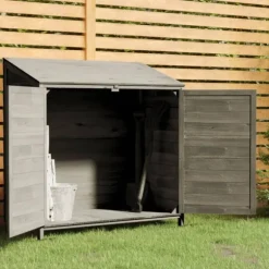 Trädgårdsbod antracit 102x52x112 cm massivt granträ