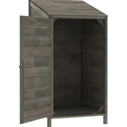 Trädgårdsbod antracit 55x52x112 cm massivt granträ