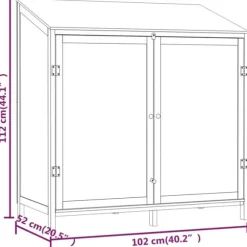 Trädgårdsbod i massivt granträ - Förvaringslösning för trädgården | Färg: Brun | Storlek: 102x52x112 cm