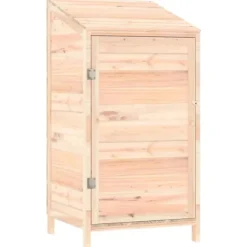 Trädgårdsbod i massivt granträ för förvaring av trädgårdsredskap | Storlek: 55x52x112 cm