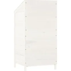 Trädgårdsbod i massivt granträ för förvaring | Färg: Vit | Storlek: 55x52x112 cm