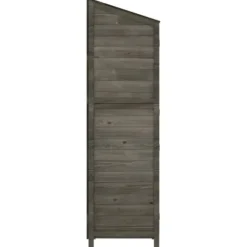 Trädgårdsbod i massivt granträ - Förvaring för redskap och tillbehör | Färg: Antracit | Storlek: 102x52x174,5 cm