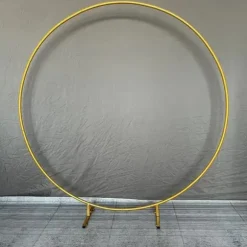 Trädgårdsbröllop Metallställning, Cirkulär Bågdesign, Mångsidig Dekoration för Alla Tillfällen, 2m (78,7 tum), Guld
