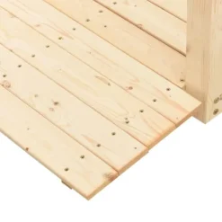 Trädgårdsbro med kedjeräcken i massivt granträ | Storlek: 150x67x56 cm | Färg: Naturlig träton