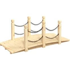 Trädgårdsbro med kedjeräcken 150x67x56cm massivt granträ