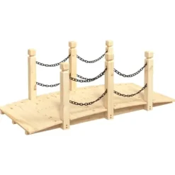 Trädgårdsbroar - Living Trädgårdsbro med kedjeräcken 150x67x56cm massivt granträ
