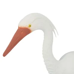 Trädgårdsdekoration Hägerfigur, 61x66x14 cm, Vit