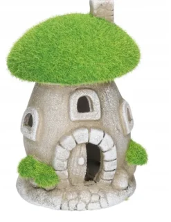 TRÄDGÅRDSFIGUR HUS SVAMP KERAMIK LED