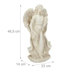 Trädgårdsfigur, Stående Ängel, 46.5x23x14 cm, Vit