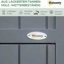 Trädgårdsförråd, Trä, 129x51,5x180 cm, Grå och Svart