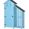 Trädgårdsförråd, 130x54,5x180 cm, Blå