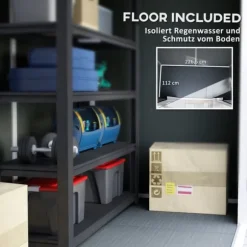 Trädgårdsförråd, 238x125x165 cm, Grå