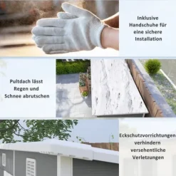 Trädgårdsförråd, 238x125x165 cm, Grå