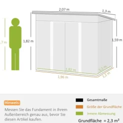Trädgårdsförråd, 207x130x182 cm, Grönt