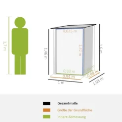 Trädgårdsförråd, 100x103x160 cm, Mörkgrå