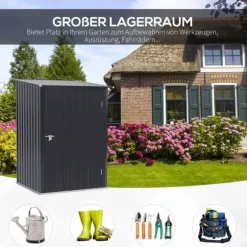 Trädgårdsförråd, 100x103x160 cm, Mörkgrå