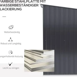 Trädgårdsförråd, 100x103x160 cm, Mörkgrå