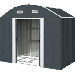Trädgårdsförråd, 238x132x198,5 cm, Mörkgrå