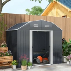 Trädgårdsförråd, 238x132x198,5 cm, Mörkgrå