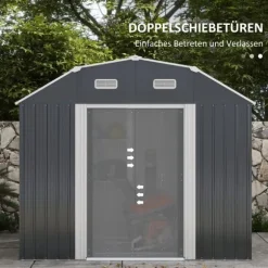 Trädgårdsförråd, 238x132x198,5 cm, Mörkgrå