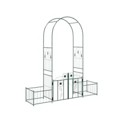 Trädgårdsgaller i metall - vidaXL - Grön - 102x50x218 cm - Stabil struktur - Målad yta - Modern stil