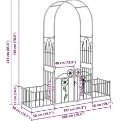 Trädgårdsgaller i metall - vidaXL - Grön - 102x50x218 cm - Stabil struktur - Målad yta - Modern stil