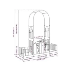 Trädgårdsgaller i metall - vidaXL - Grön - 102x50x218 cm - Stabil struktur - Målad yta - Modern stil