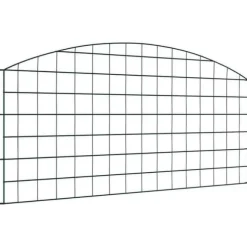 Trädgårdsgärd i stål - vidaXL - 5 delar - 100x50 cm - Grön - Väderbeständig stål - Utomhusbruk
