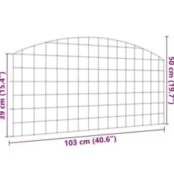 Trädgårdsgärd i stål - vidaXL - 5 delar - 100x50 cm - Grön - Väderbeständig stål - Utomhusbruk