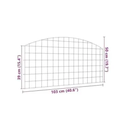 Trädgårdsgärd i stål - vidaXL - 5 delar - 100x50 cm - Grön - Väderbeständig stål - Utomhusbruk