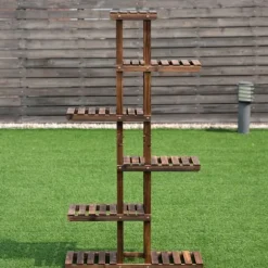 Trädgårdshylla i trä, 75x25x141 cm