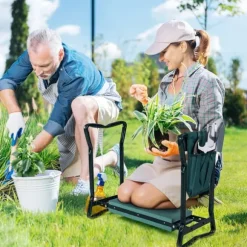Trädgårdsknekt och sittplats, 60×28×49 cm, Grön