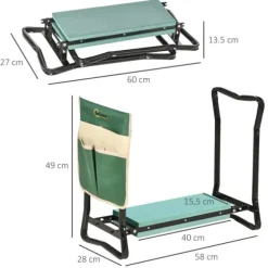 Trädgårdsknelesits, 58x28x49 cm, Grön