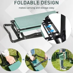 Trädgårdsknelesits, 58x28x49 cm, Grön