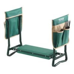 Trädgårdsknäkudde och sittbänk, 59x29x49 cm, hopfällbar, stål