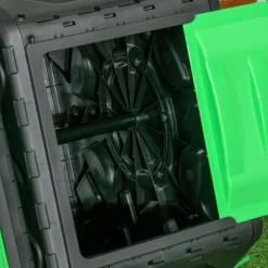 Trädgårdskompost - Roterande komposttumbler - Dubbelkammare - 130 l - Metall - 67 x 60 x 77 cm - Svart