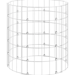 Trädgårdskompost av galvaniserat stål Ø50x50 cm | Färg: Metall | Storlek: 50x50 cm